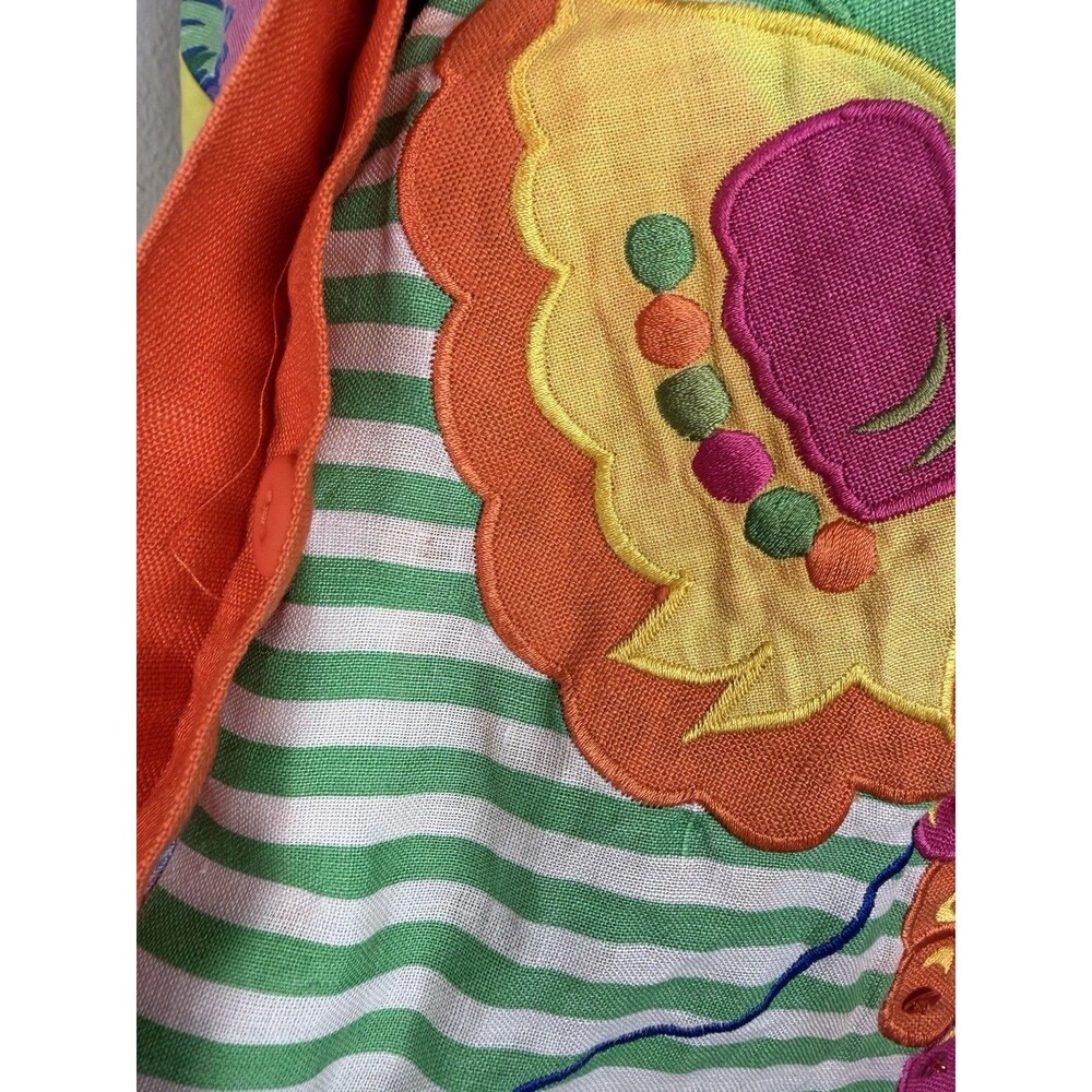 Victor Costa Designer Collection Colorful Patchwork Shirt Womens Size 12 Ramee - Picture 16 of 16